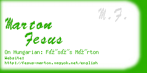 marton fesus business card